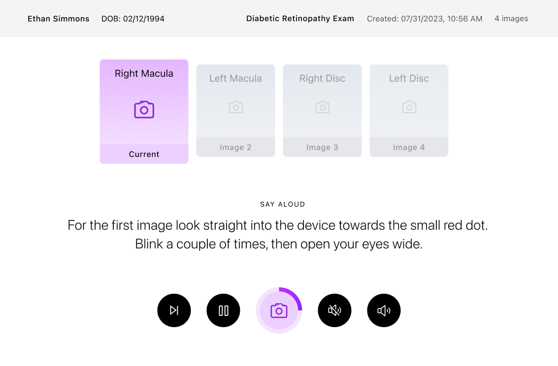 identifeye HEALTH — retinal exam workflow